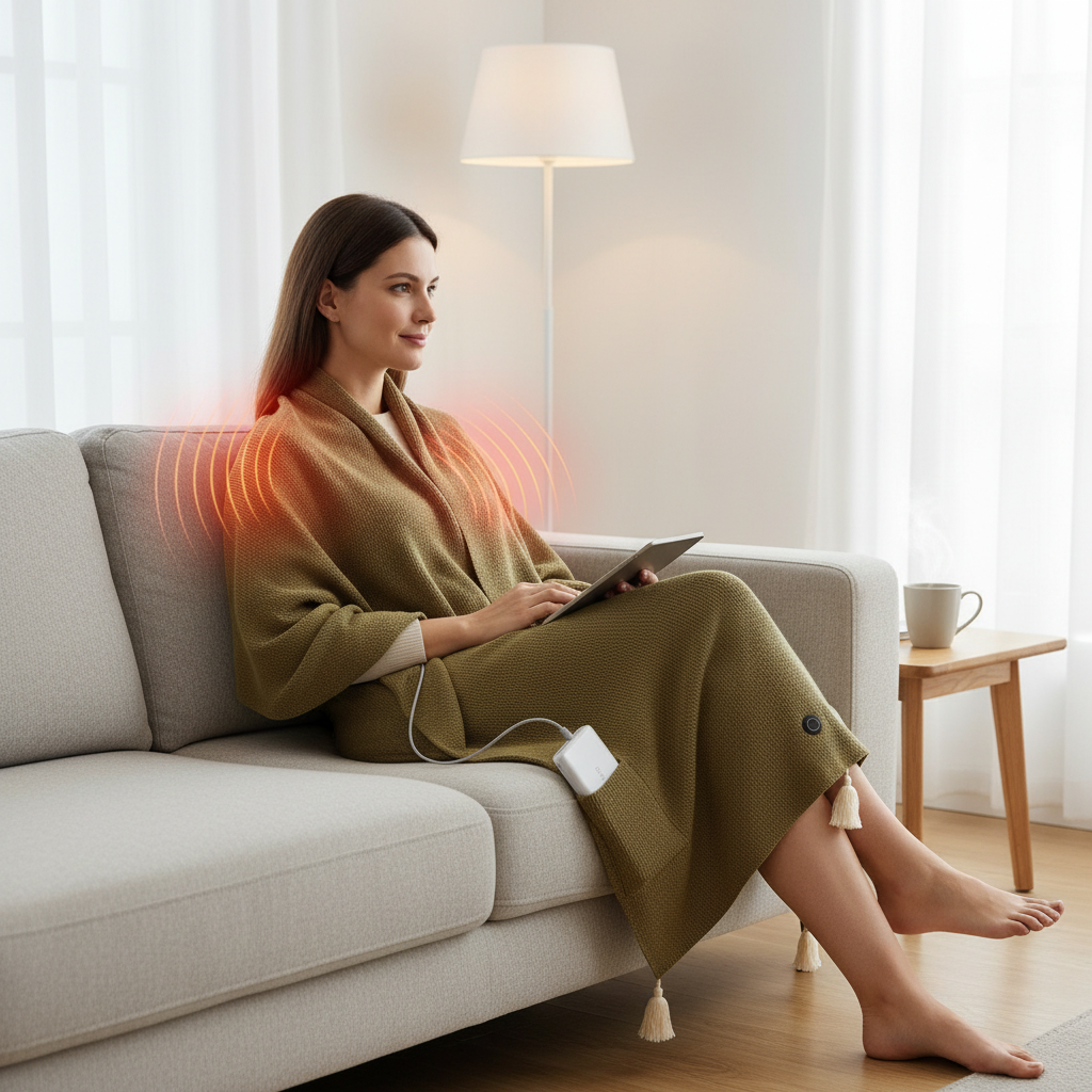 Elektrisk sjal med grafenvärme + Powerbank