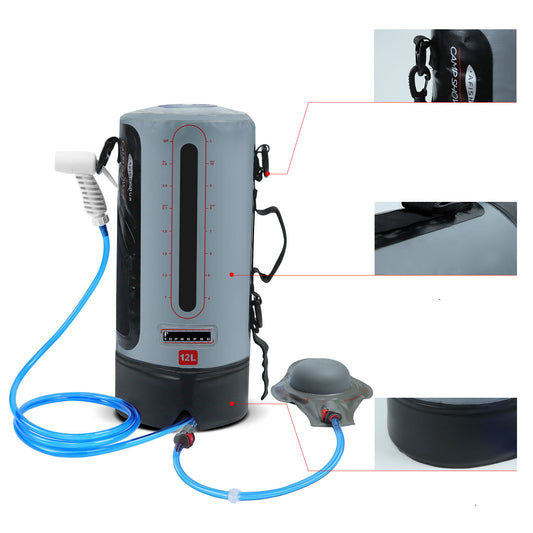 Soluppvärmd duschpåse 12L