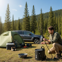 Bärbar elektrisk campingdusch